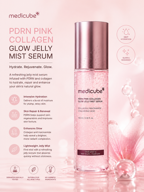 Medicube PDRN Pink Collagen Glow Jelly Mist Serum
